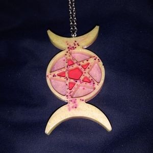 Strawberry lemonade goddess pentagram pendant ⛧